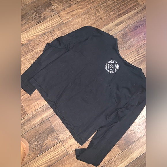 Harley Davidson vintage cropped long sleeve henley button ribbed Myrtle Beach L - Picture 5 of 5